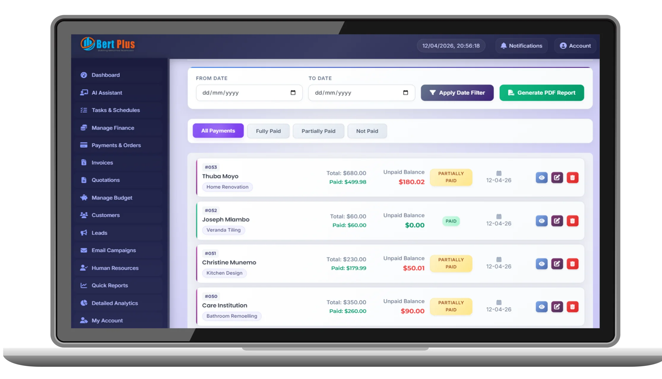 BertSuite Dashboard