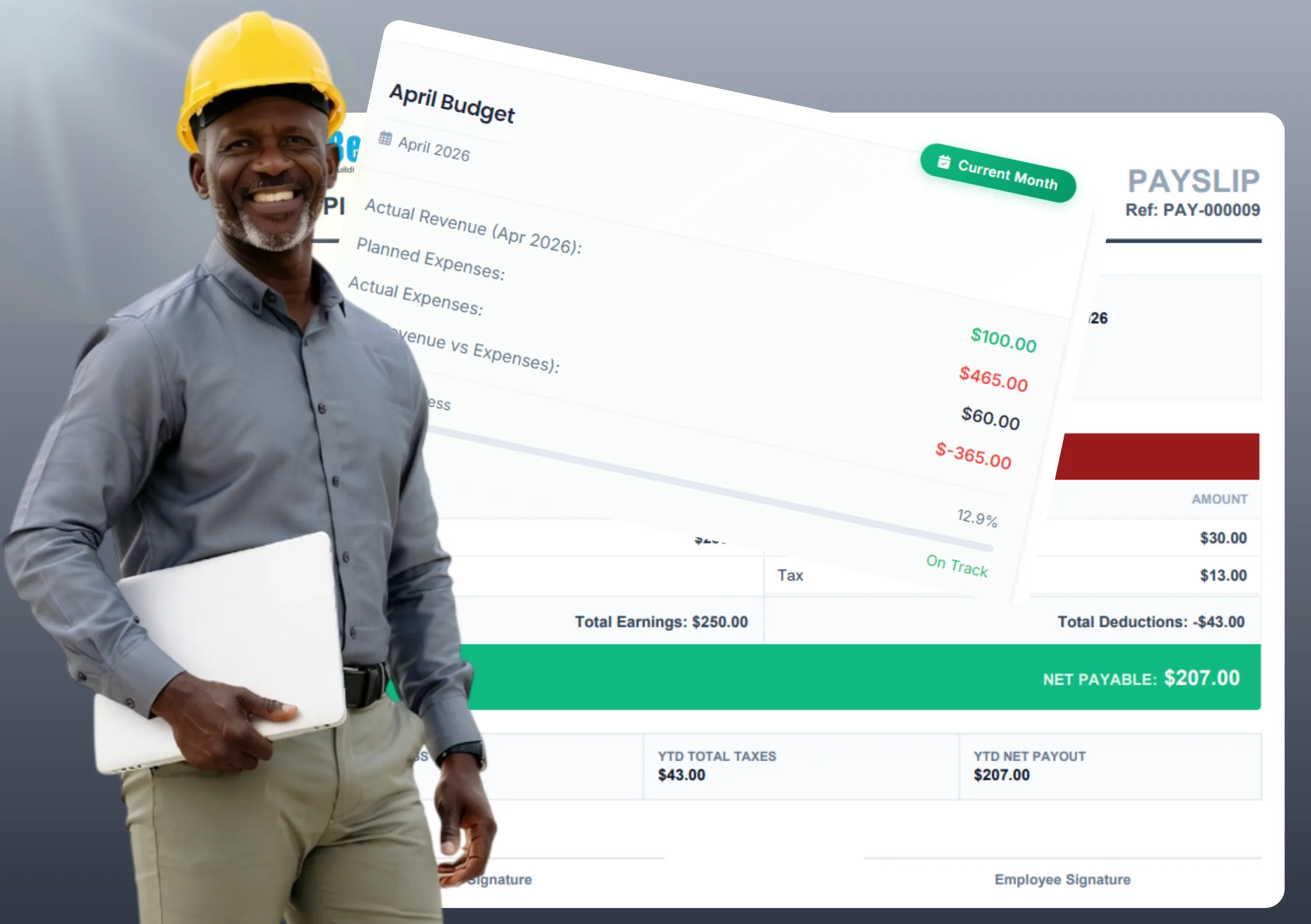 BertSuite Budgeting and Payroll Dashboard